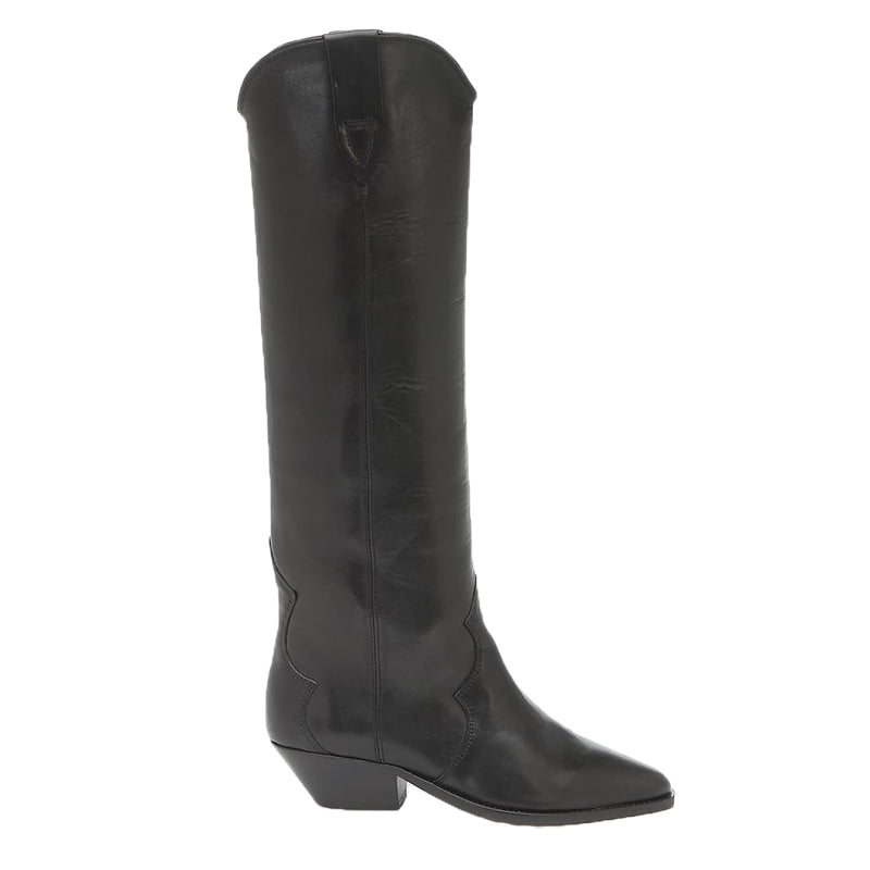 Western Women's Pointy-toed Chunky Knight High Boots