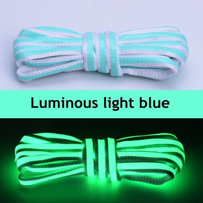 1Pair Semicircle Reflective Shoelaces Luminous Sneakers Shoelace Laser sequin Shoe laces Fluorescent Laces Shoes 100/120/140cm