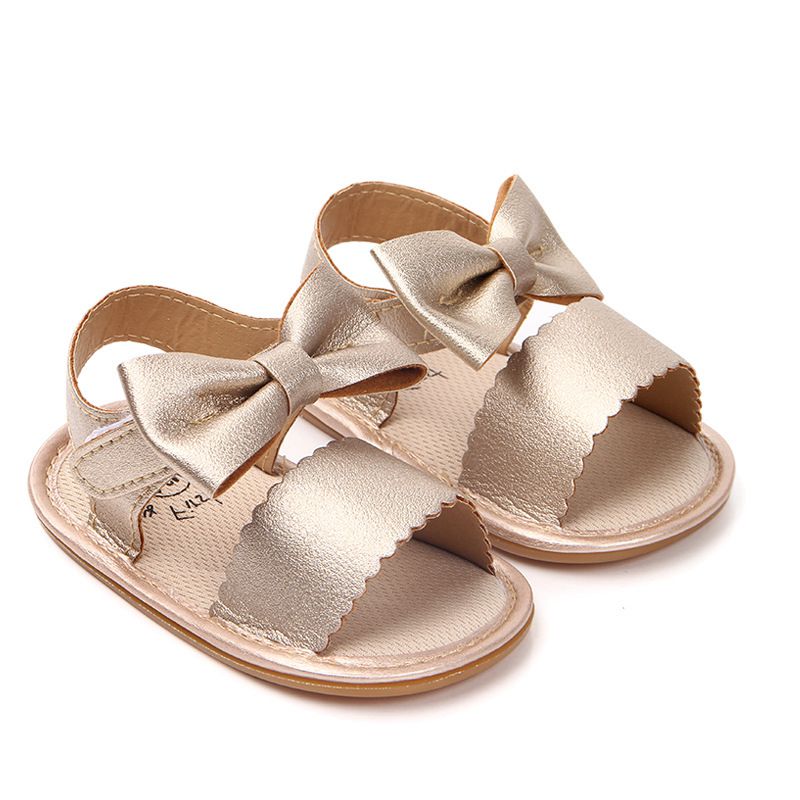 Toddler Girl Crib Shoes PU Newborn Bow Soft Sole Anti-slip Baby Sneakers Sandals Toddler Shoes Baby Shoes