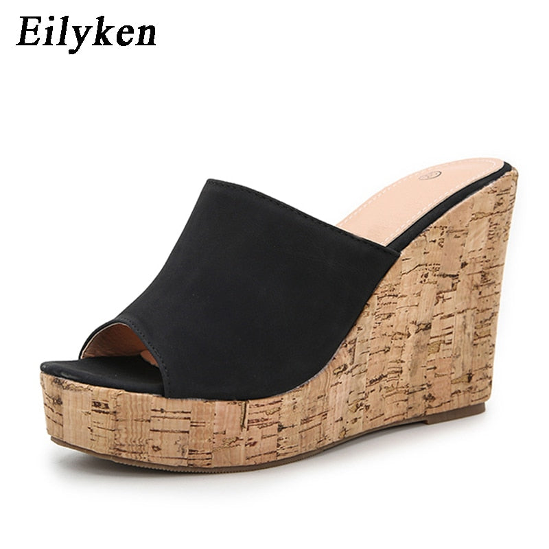 Eilyken 2023 New Summer Casual Cozy Platform Wedges Heels Slippers Ladies Fashion Open Toe Roman Women's Sandals Shoe Size 36-43