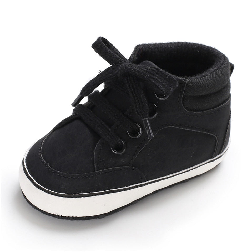 Baby Shoes Spring/Autumn Casual Shoe Sport Sneakers Baby Boys Shoes PU Elastic Band Soft-Soled Non-Slip Toddler Shoes For 0-18M