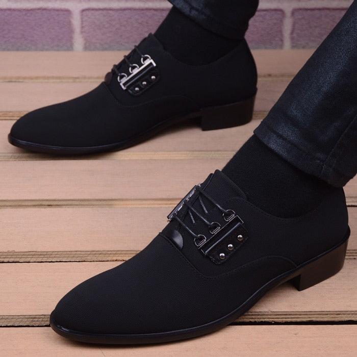 italian mens shoes fashion black men's leather moccasin pointed toe classic men wedding shoes sapatos masculino