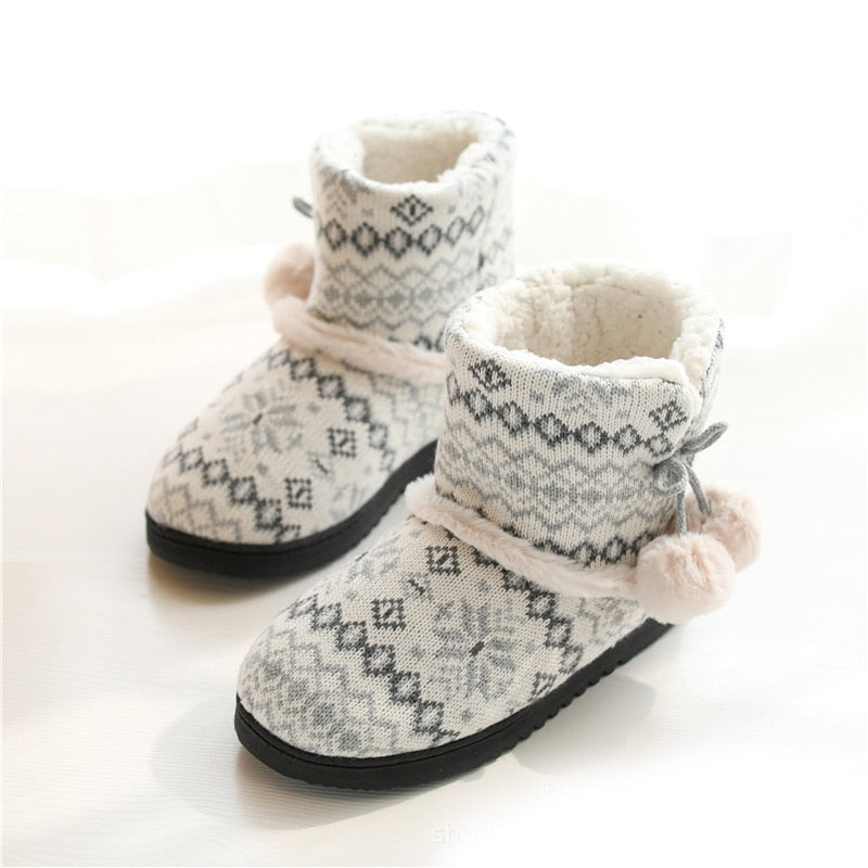 Winter Fur Home Slippers Women Warm Cotton Flat Platform Indoor Floor Shoes For Female Womens Girls Weave Plush Cozy Slippers