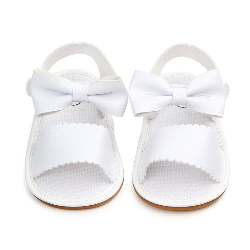 Toddler Girl Crib Shoes PU Newborn Bow Soft Sole Anti-slip Baby Sneakers Sandals Toddler Shoes Baby Shoes