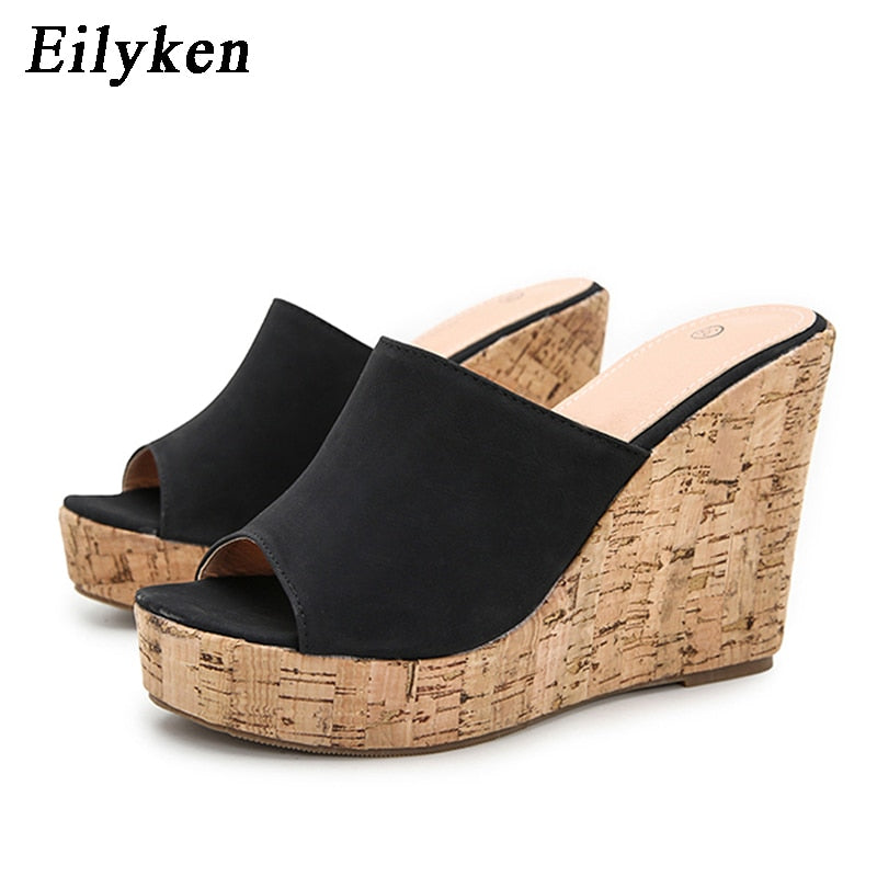 Eilyken 2023 New Summer Casual Cozy Platform Wedges Heels Slippers Ladies Fashion Open Toe Roman Women's Sandals Shoe Size 36-43