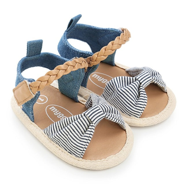 New Soft Sole PU Baby girls sandals Floral  bow First Walkers Shoes Fashion Summer Prewalkers Beach Shoes Toddler Moccasins