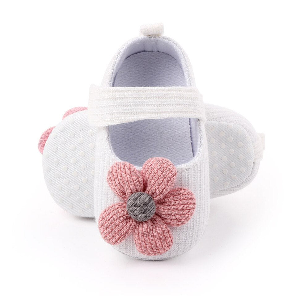 Baby Girls Shoes For NewBorn Spring Autumn Big Flower Infant Toddler Soft Sole Anti-Slip Crib Shoes