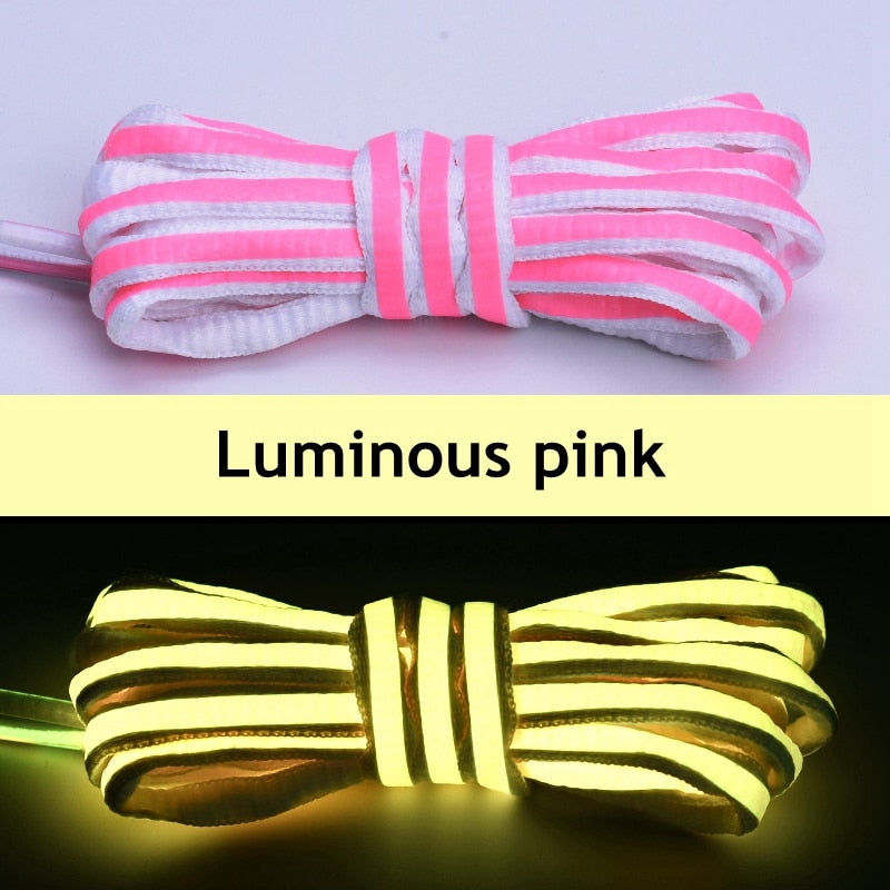 1Pair Semicircle Reflective Shoelaces Luminous Sneakers Shoelace Laser sequin Shoe laces Fluorescent Laces Shoes 100/120/140cm