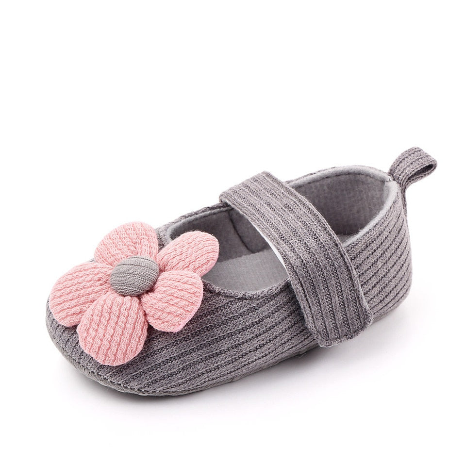 Baby Girls Shoes For NewBorn Spring Autumn Big Flower Infant Toddler Soft Sole Anti-Slip Crib Shoes