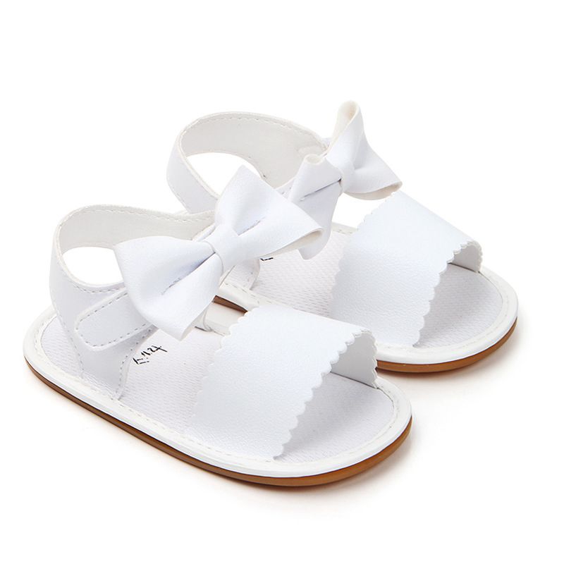 Toddler Girl Crib Shoes PU Newborn Bow Soft Sole Anti-slip Baby Sneakers Sandals Toddler Shoes Baby Shoes