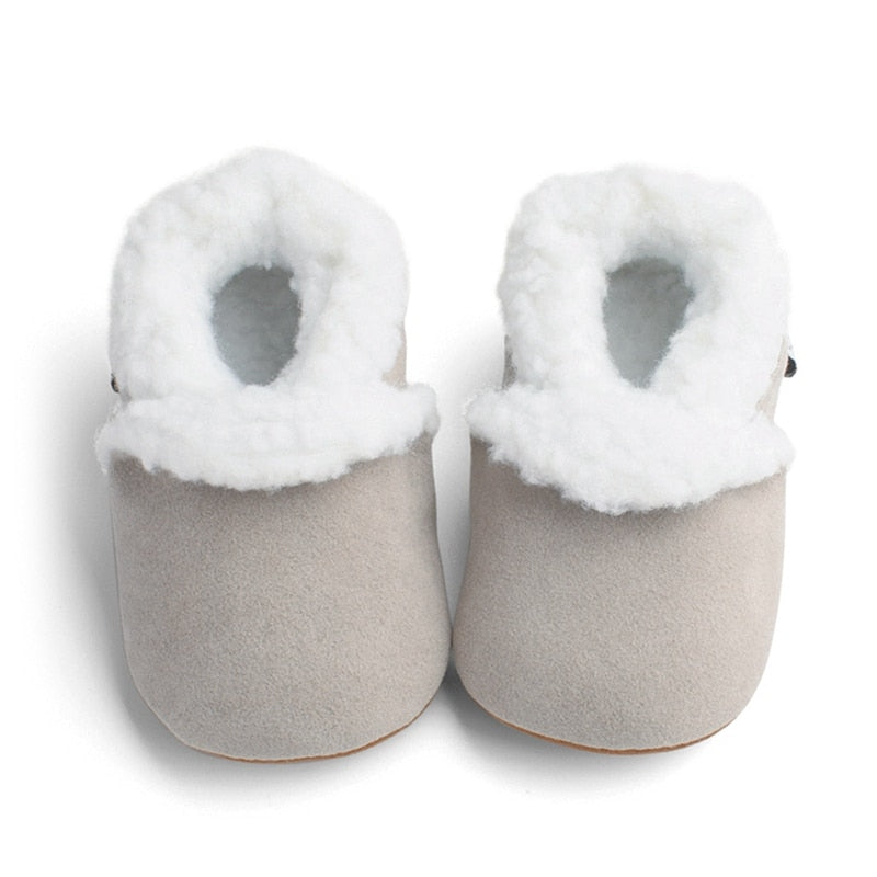 Winter Warm Newborn Baby Toddler Boy Girl Boots Short Plush Soft Soled Anti-slip Baby Crib Shoes 0-18M