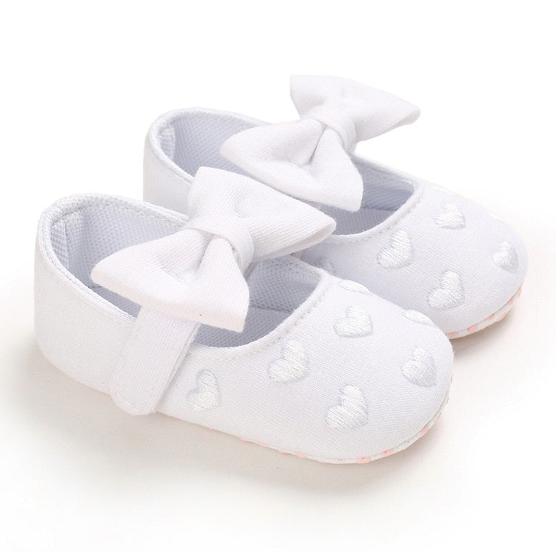 Baby Girls Lace Cloth Bowknot Princess Shoes Baby Girls First Walkers Toddler Soft Sole Walking Shoes Infant Prewalker