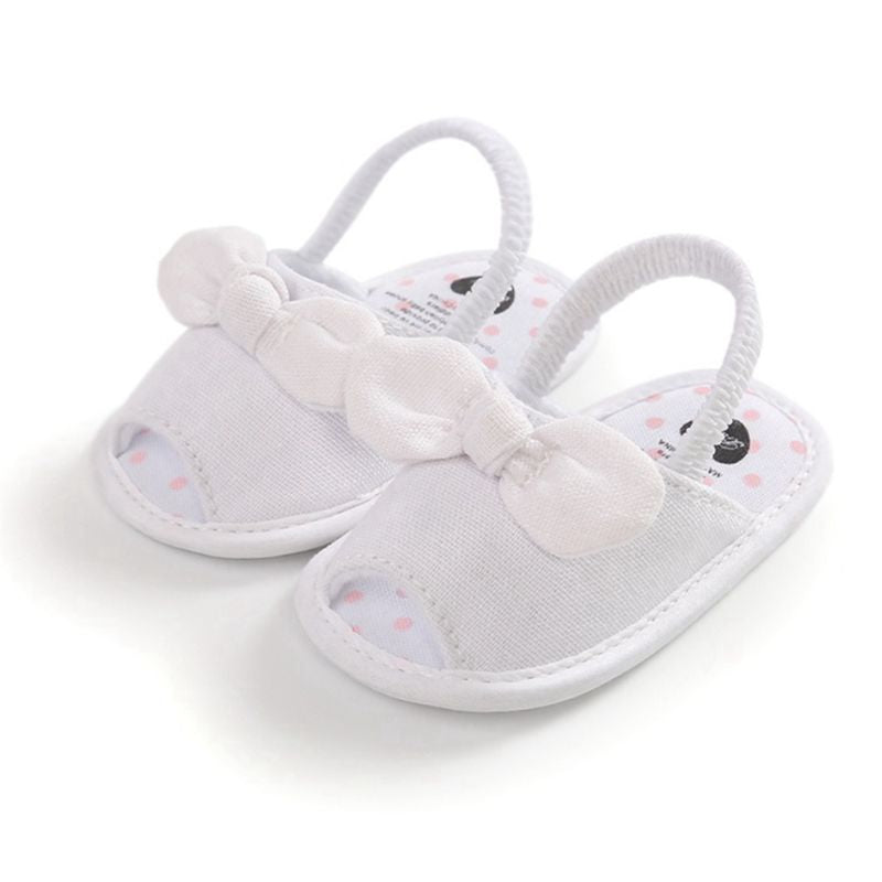 Newborn Toddler Baby Infant Shoes Cute Striped Kids Girl Summer Soft Sole Bow Sandal Shoes 0-18M