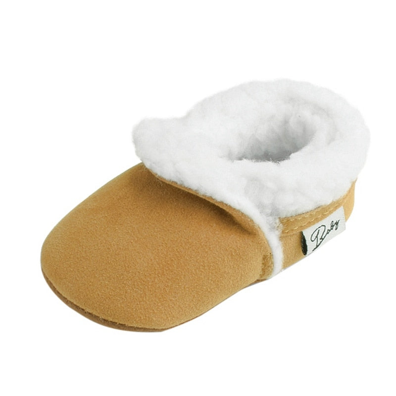 Winter Warm Newborn Baby Toddler Boy Girl Boots Short Plush Soft Soled Anti-slip Baby Crib Shoes 0-18M