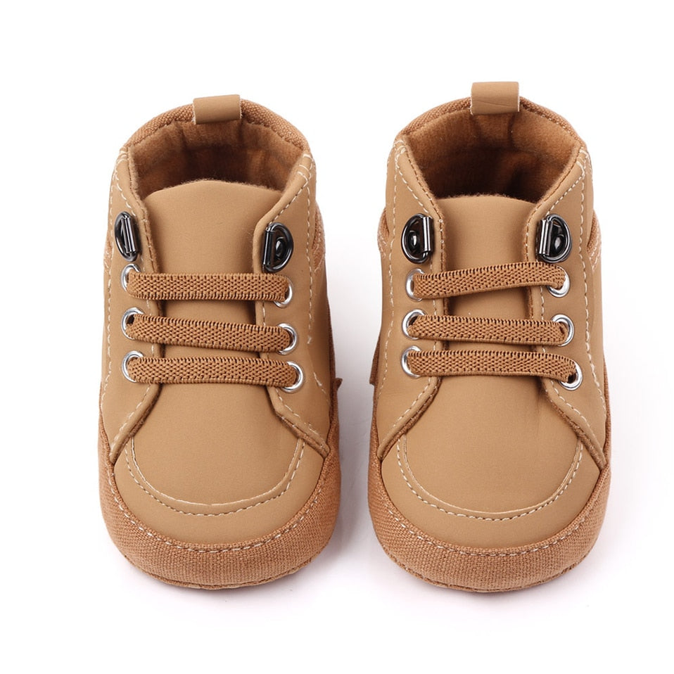 Baby Shoes Spring/Autumn Casual Shoe Sport Sneakers Baby Boys Shoes PU Elastic Band Soft-Soled Non-Slip Toddler Shoes For 0-18M