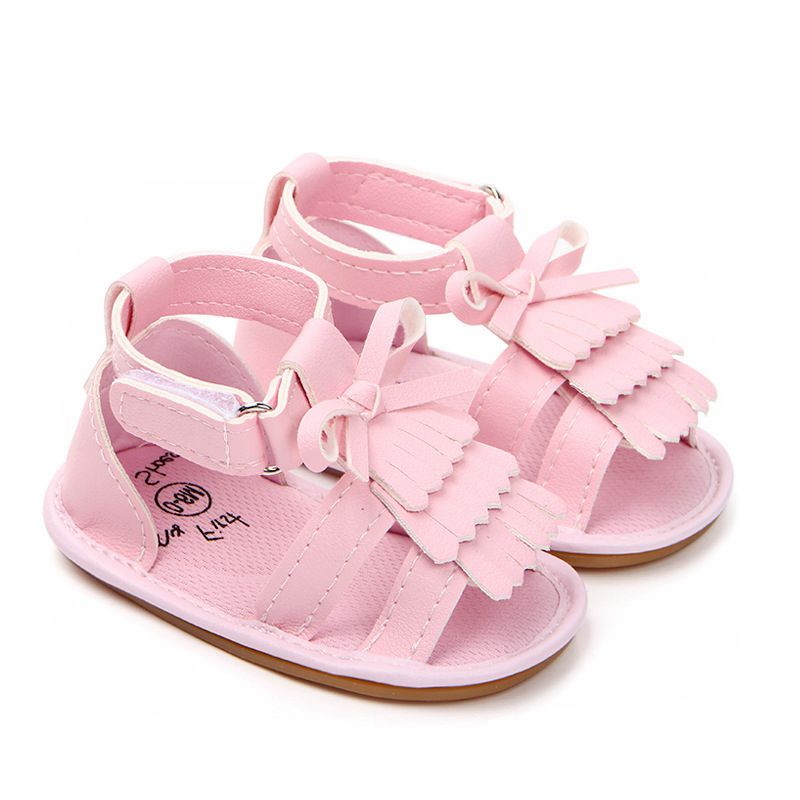 Toddler Girl Crib Shoes PU Newborn Bow Soft Sole Anti-slip Baby Sneakers Sandals Toddler Shoes Baby Shoes