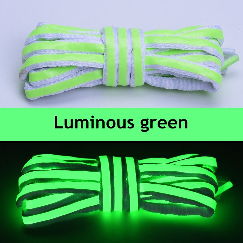 1Pair Semicircle Reflective Shoelaces Luminous Sneakers Shoelace Laser sequin Shoe laces Fluorescent Laces Shoes 100/120/140cm