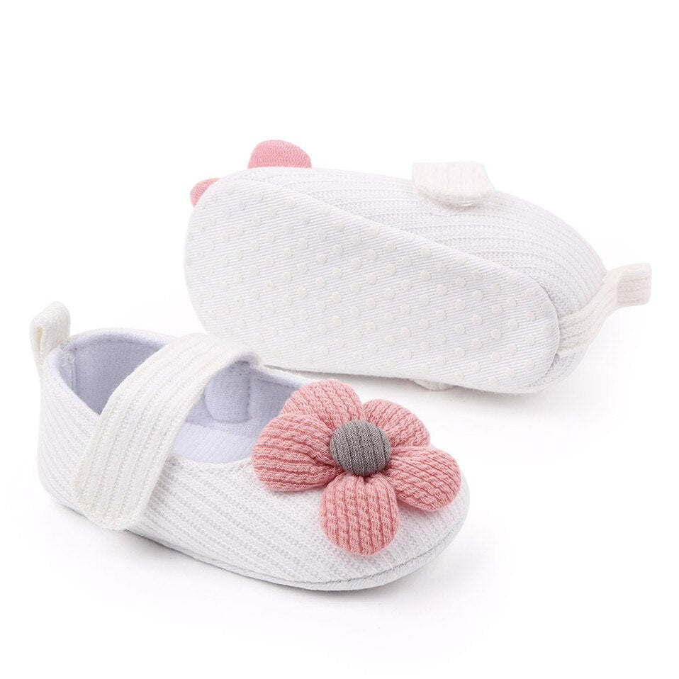 Baby Girls Shoes For NewBorn Spring Autumn Big Flower Infant Toddler Soft Sole Anti-Slip Crib Shoes