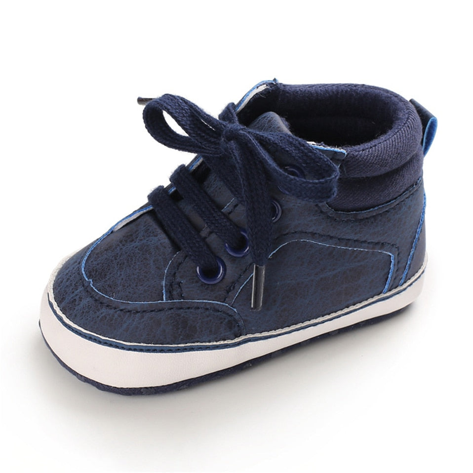 Baby Shoes Spring/Autumn Casual Shoe Sport Sneakers Baby Boys Shoes PU Elastic Band Soft-Soled Non-Slip Toddler Shoes For 0-18M