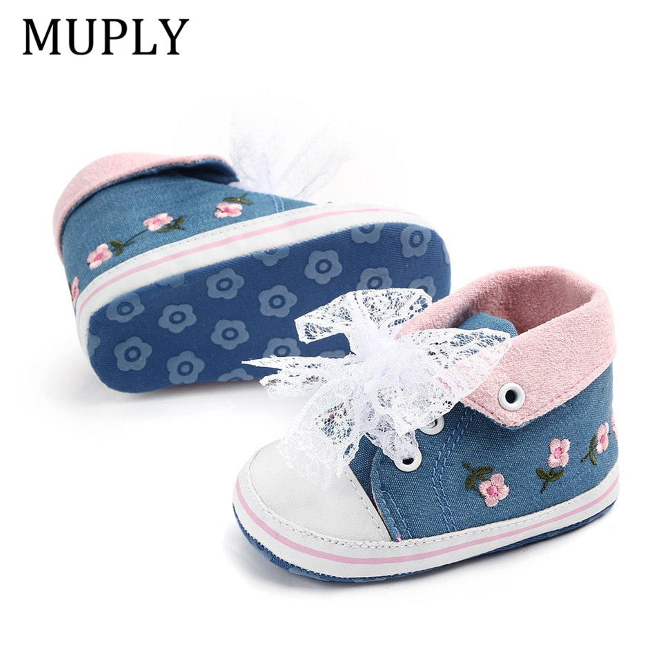 Baby Girls Princess Shoes Spring Autumn Cute Butterfly Crown Anti-slip Toddler Shoes Baby Soft Soled Shoes Indoor Crib Shoes