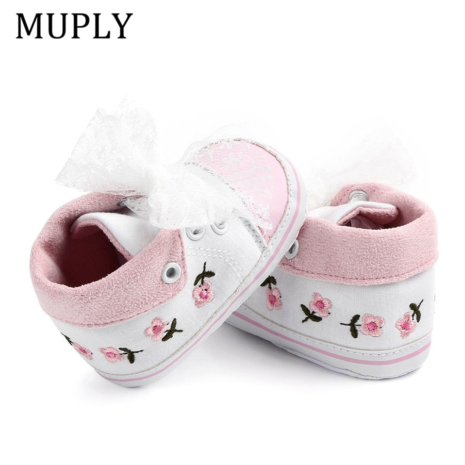 Baby Girls Princess Shoes Spring Autumn Cute Butterfly Crown Anti-slip Toddler Shoes Baby Soft Soled Shoes Indoor Crib Shoes