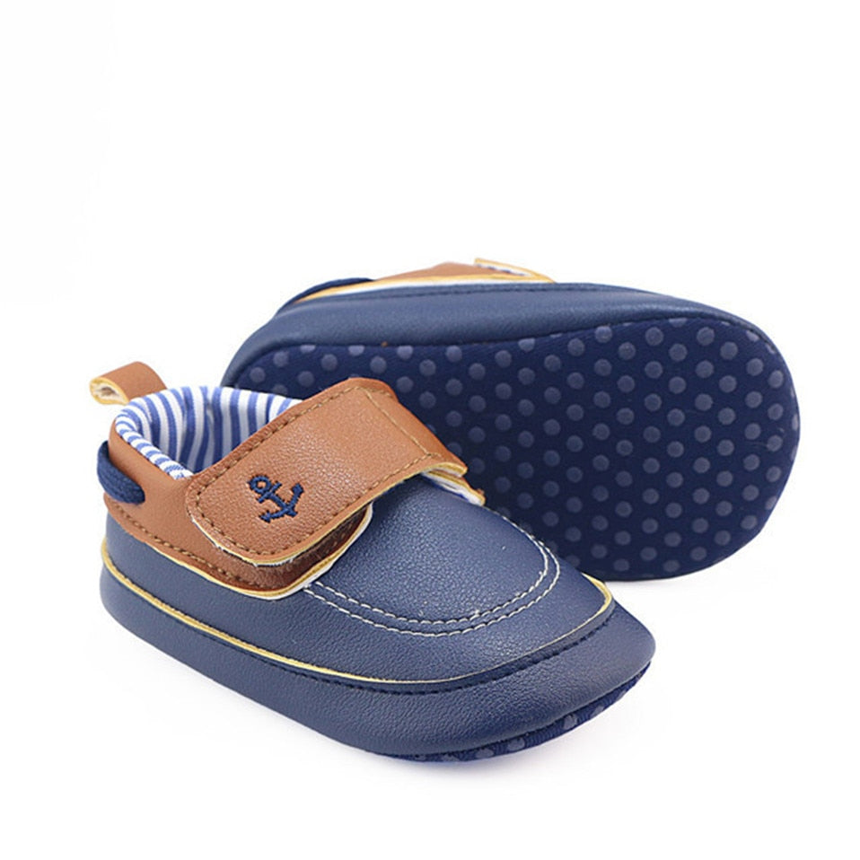 New Baby Boys Casual Shoes Infant Toddler First Walkers Pu Leather Baby Toddler Crib Shoes Anti-Slip Kids Shoes