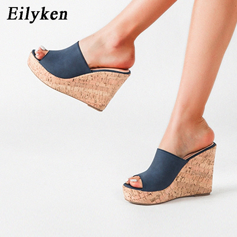 Eilyken 2023 New Summer Casual Cozy Platform Wedges Heels Slippers Ladies Fashion Open Toe Roman Women's Sandals Shoe Size 36-43