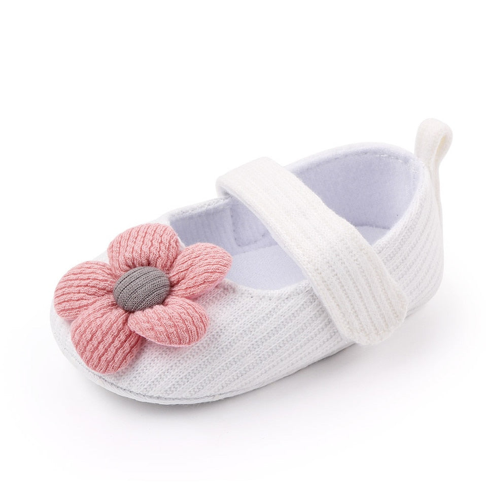 Baby Girls Shoes For NewBorn Spring Autumn Big Flower Infant Toddler Soft Sole Anti-Slip Crib Shoes