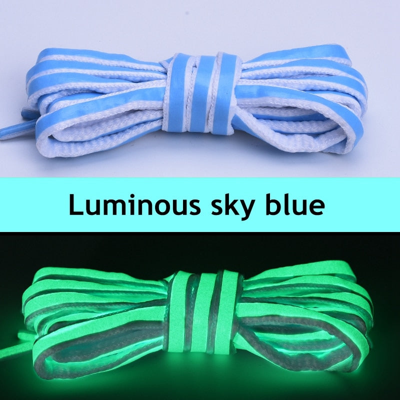 1Pair Semicircle Reflective Shoelaces Luminous Sneakers Shoelace Laser sequin Shoe laces Fluorescent Laces Shoes 100/120/140cm