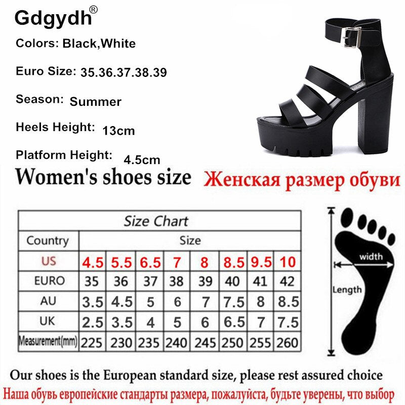 Gdgydh  Summer Shoes Women White Open Toe Button Belt Thick Heel Wedges Platform Shoes Fashionable Heeled Sandals Ankle Strap