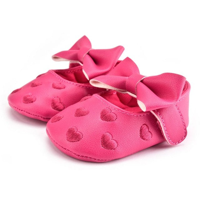 Baby PU Leather Baby Boy Girl Baby Moccasins Moccs Shoes Bow Fringe Soft Soled Non-slip Footwear Crib Shoes