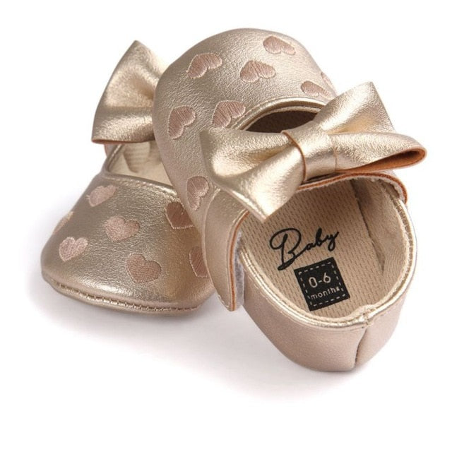 Baby PU Leather Baby Boy Girl Baby Moccasins Moccs Shoes Bow Fringe Soft Soled Non-slip Footwear Crib Shoes