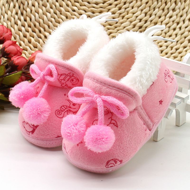 Winter Sweet Newborn Baby Girls Princess Winter Boots First Walkers Soft Soled Infant Toddler Kids Girl Footwear Shoes