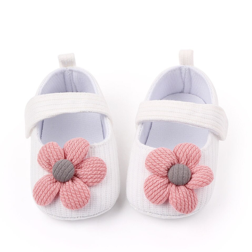 Baby Girls Shoes For NewBorn Spring Autumn Big Flower Infant Toddler Soft Sole Anti-Slip Crib Shoes