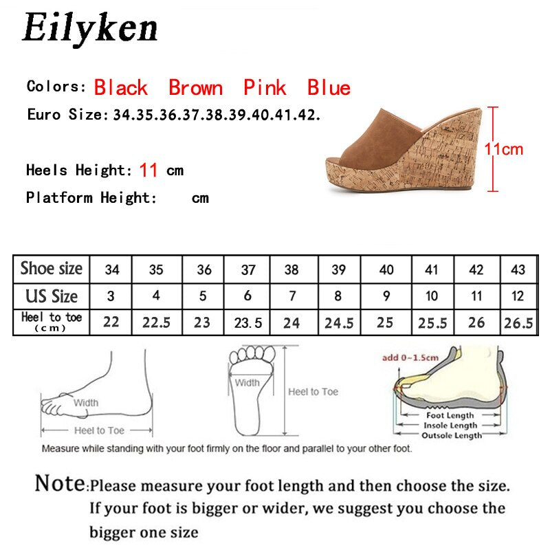 Eilyken 2023 New Summer Casual Cozy Platform Wedges Heels Slippers Ladies Fashion Open Toe Roman Women's Sandals Shoe Size 36-43