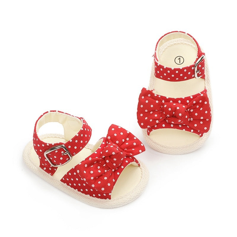 Baby Girl Shoes Elegant Polka Dot Baby Toddler Princess Shoes Anti-slip Sandals Girls Kid Baby Summer Sandals