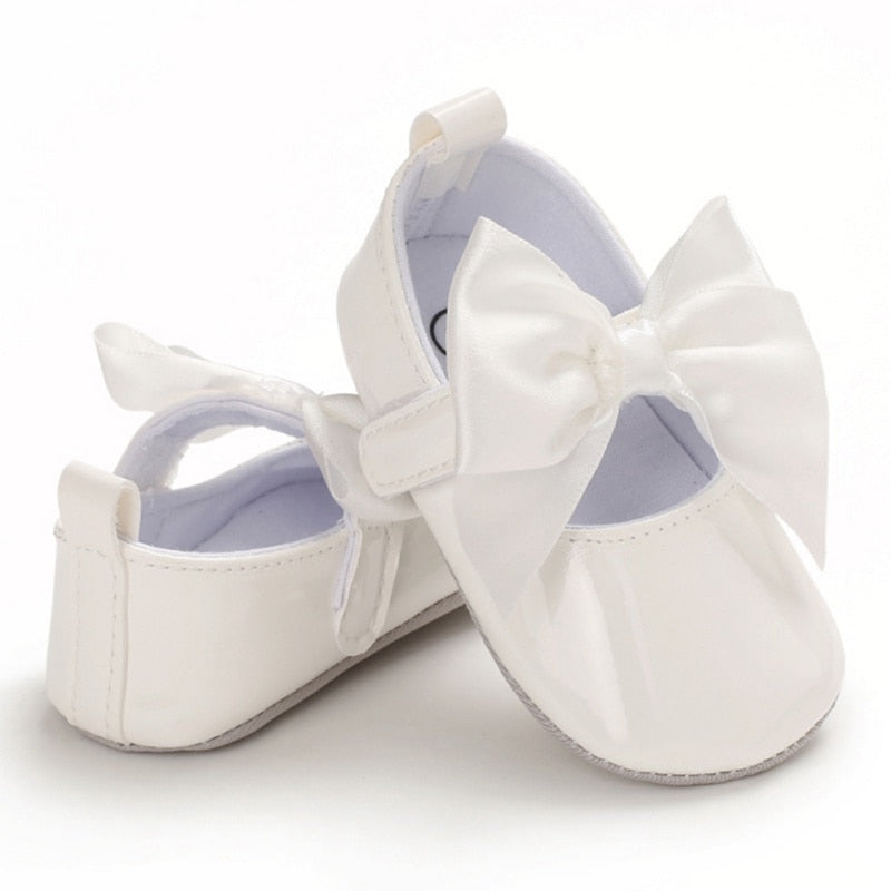 2021 Toddler Girls Crib Shoes Newborn Baby Shoes Girl 6-12 Months Girls Boys Bowknot Soft Sole Fashion Shoes