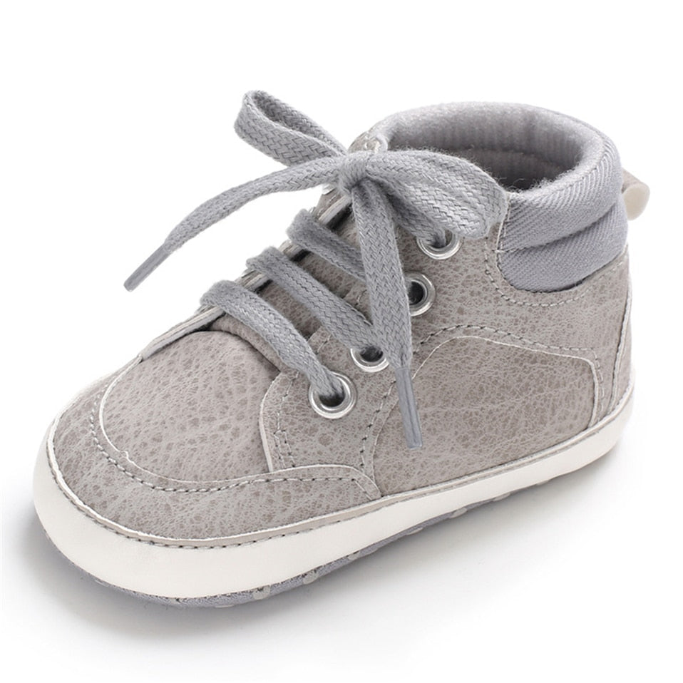 Baby Shoes Spring/Autumn Casual Shoe Sport Sneakers Baby Boys Shoes PU Elastic Band Soft-Soled Non-Slip Toddler Shoes For 0-18M