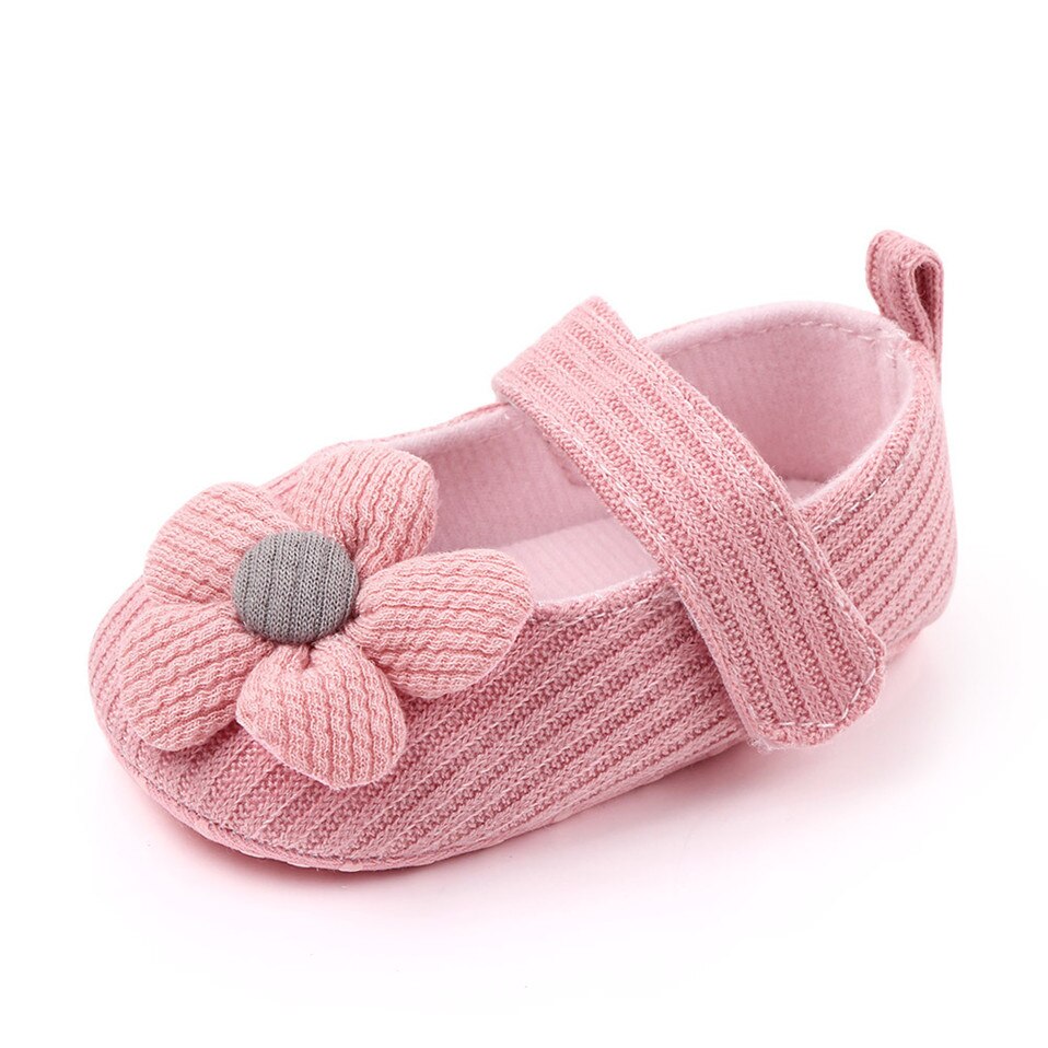 Baby Girls Shoes For NewBorn Spring Autumn Big Flower Infant Toddler Soft Sole Anti-Slip Crib Shoes