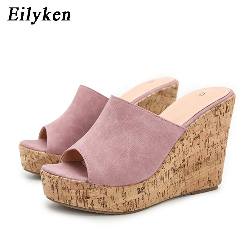 Eilyken 2023 New Summer Casual Cozy Platform Wedges Heels Slippers Ladies Fashion Open Toe Roman Women's Sandals Shoe Size 36-43