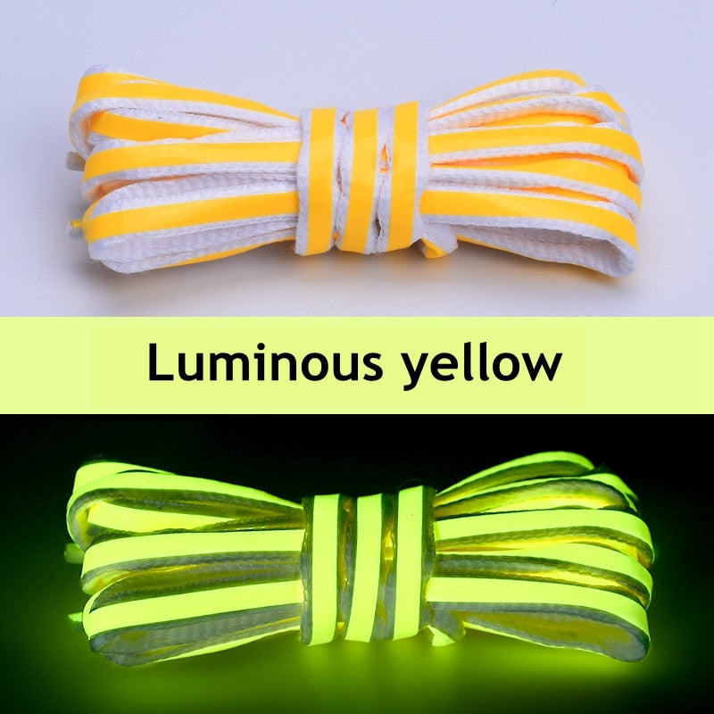 1Pair Semicircle Reflective Shoelaces Luminous Sneakers Shoelace Laser sequin Shoe laces Fluorescent Laces Shoes 100/120/140cm