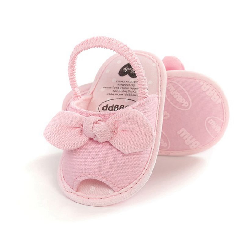 Newborn Toddler Baby Infant Shoes Cute Striped Kids Girl Summer Soft Sole Bow Sandal Shoes 0-18M