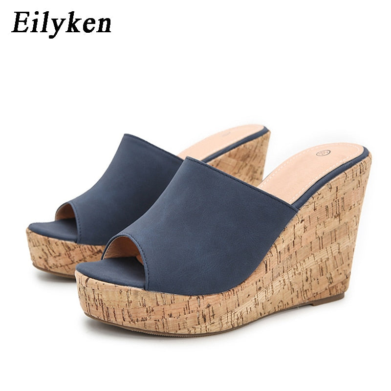 Eilyken 2023 New Summer Casual Cozy Platform Wedges Heels Slippers Ladies Fashion Open Toe Roman Women's Sandals Shoe Size 36-43