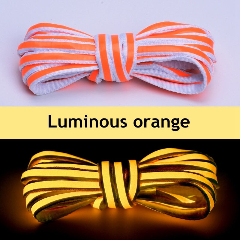 1Pair Semicircle Reflective Shoelaces Luminous Sneakers Shoelace Laser sequin Shoe laces Fluorescent Laces Shoes 100/120/140cm