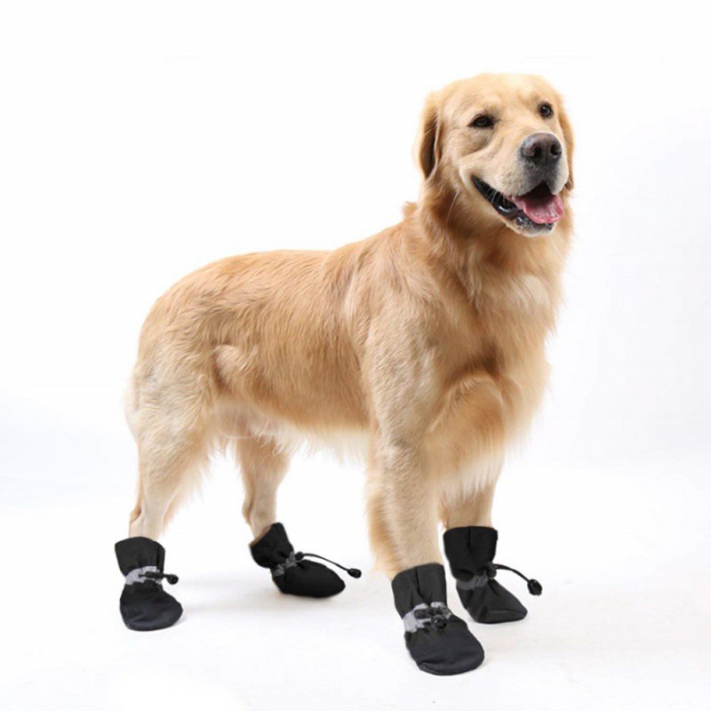 4pcs Antiskid Puppy Shoes Pet Protection Soft-soled Pet Dog Shoes Winter Waterproof Prewalkers Pet Supplies Dogs Paw Care