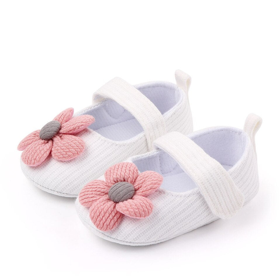 Baby Girls Shoes For NewBorn Spring Autumn Big Flower Infant Toddler Soft Sole Anti-Slip Crib Shoes