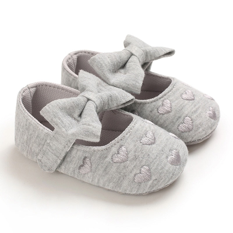 Baby Girls Lace Cloth Bowknot Princess Shoes Baby Girls First Walkers Toddler Soft Sole Walking Shoes Infant Prewalker