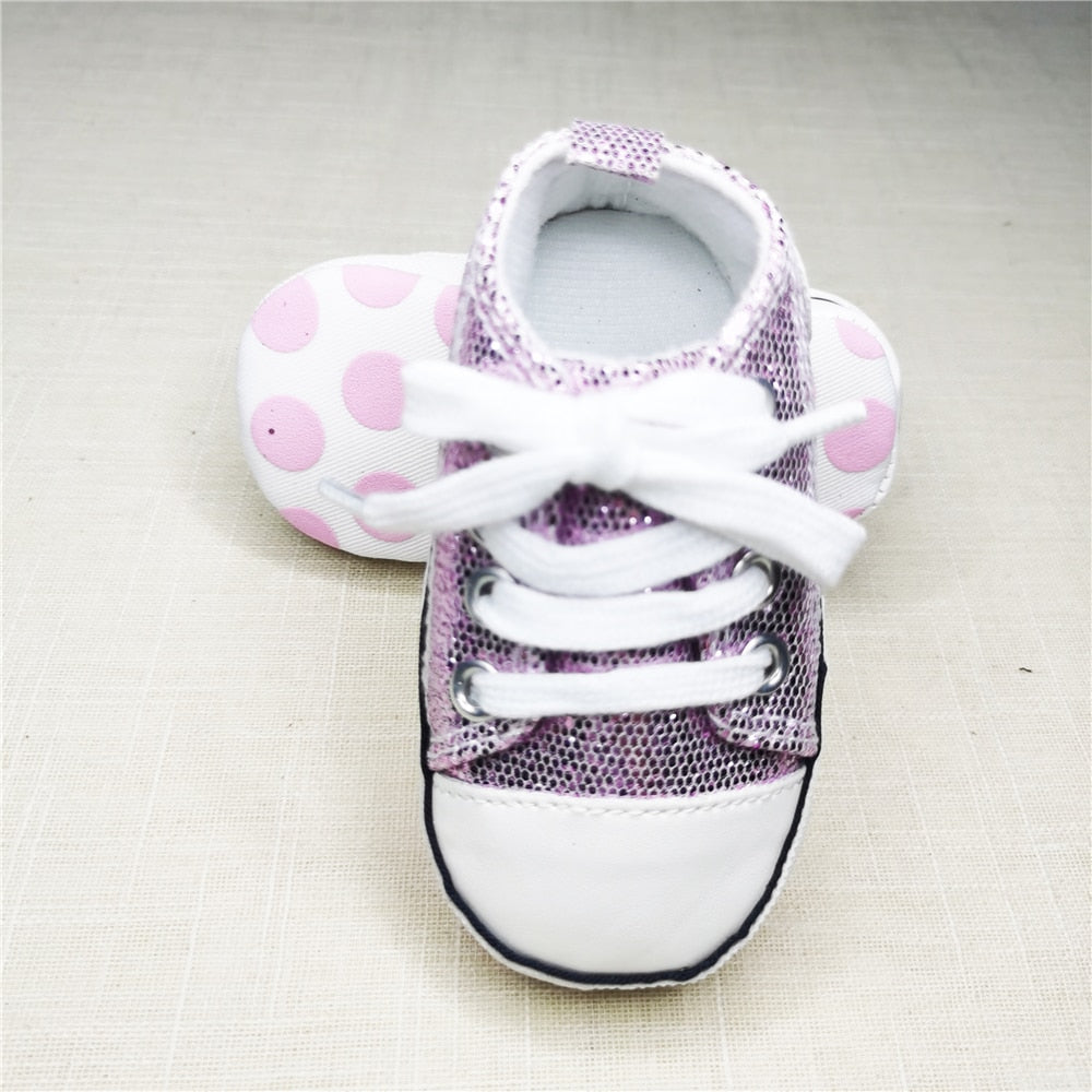 Baby Shining Shoes For Newborn Canvas First Walker Spring Autumn Baby Boys Girls First Walker Anti- Slip Infant Toddler