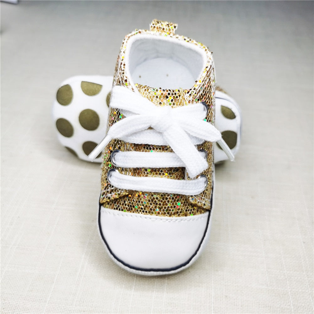 Baby Shining Shoes For Newborn Canvas First Walker Spring Autumn Baby Boys Girls First Walker Anti- Slip Infant Toddler