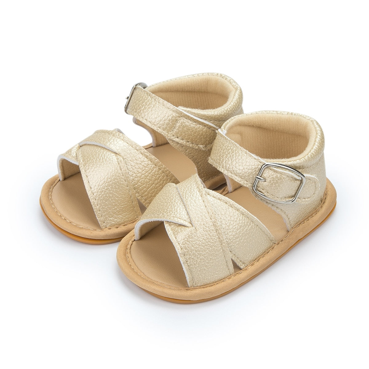 New Infant Baby Shoes Baby Boy Girl Shoes Toddler Flats Summer Sandal Flower Soft Rubber Sole Anti-Slip Crib Shoes First Walker